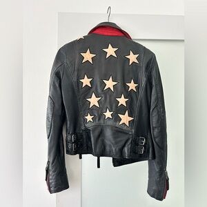 Mauritius Christy Rf Star Detail Leather Jacket - Vintage Black - Size S